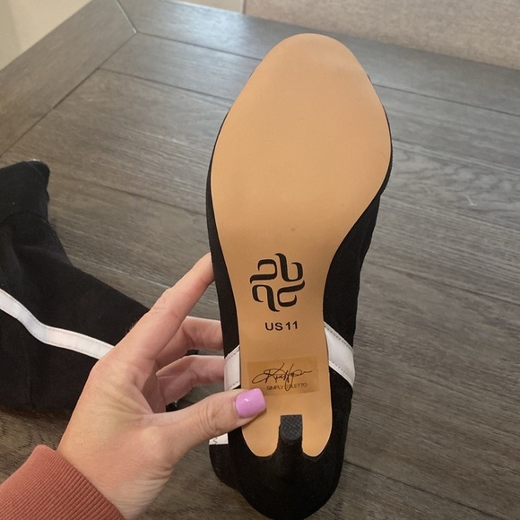 NWT BURJU Speechless Ankle Bootie Open Toe Stretch Ankle Boots | Black  11 - Picture 8 of 9